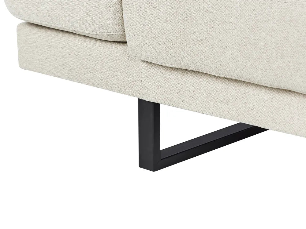 Corner Sofa 4 Seater Fabric Light Beige Left Hand Caudill