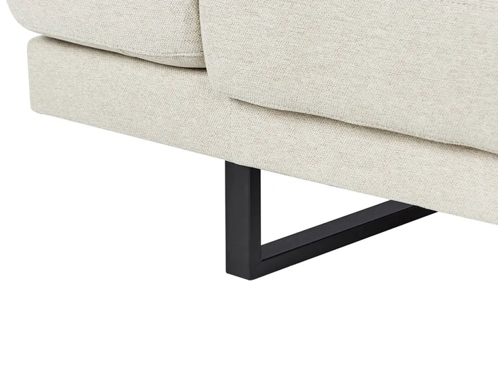 Corner Sofa 4 Seater Fabric Light Beige Left Hand Caudill