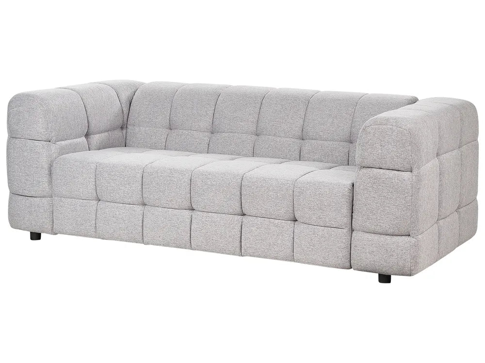 Sofa 3 Seater Fabric Light Grey Syd