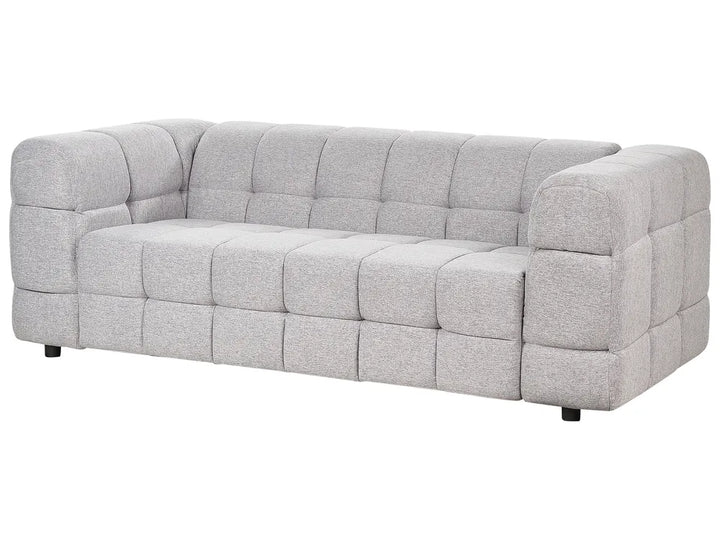 Sofa 3 Seater Fabric Light Grey Syd