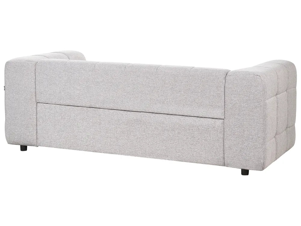 Sofa 3 Seater Fabric Light Grey Syd