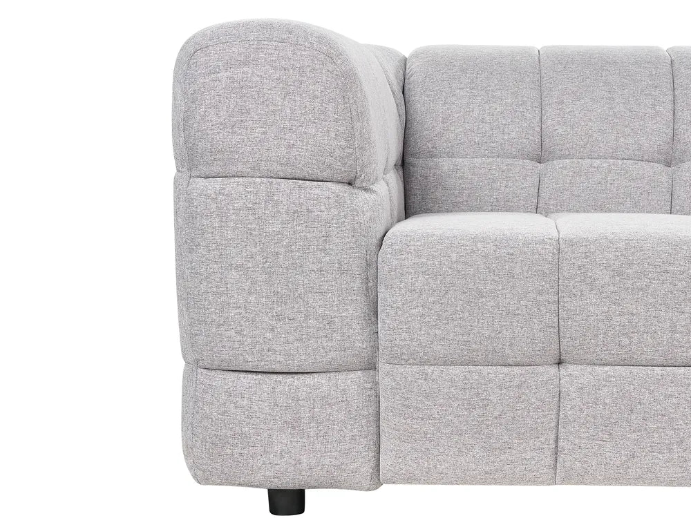 Sofa 3 Seater Fabric Light Grey Syd
