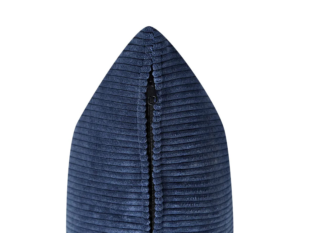 Corner Sofa 4 Seater Corduroy Dark Blue Left Hand Lippa