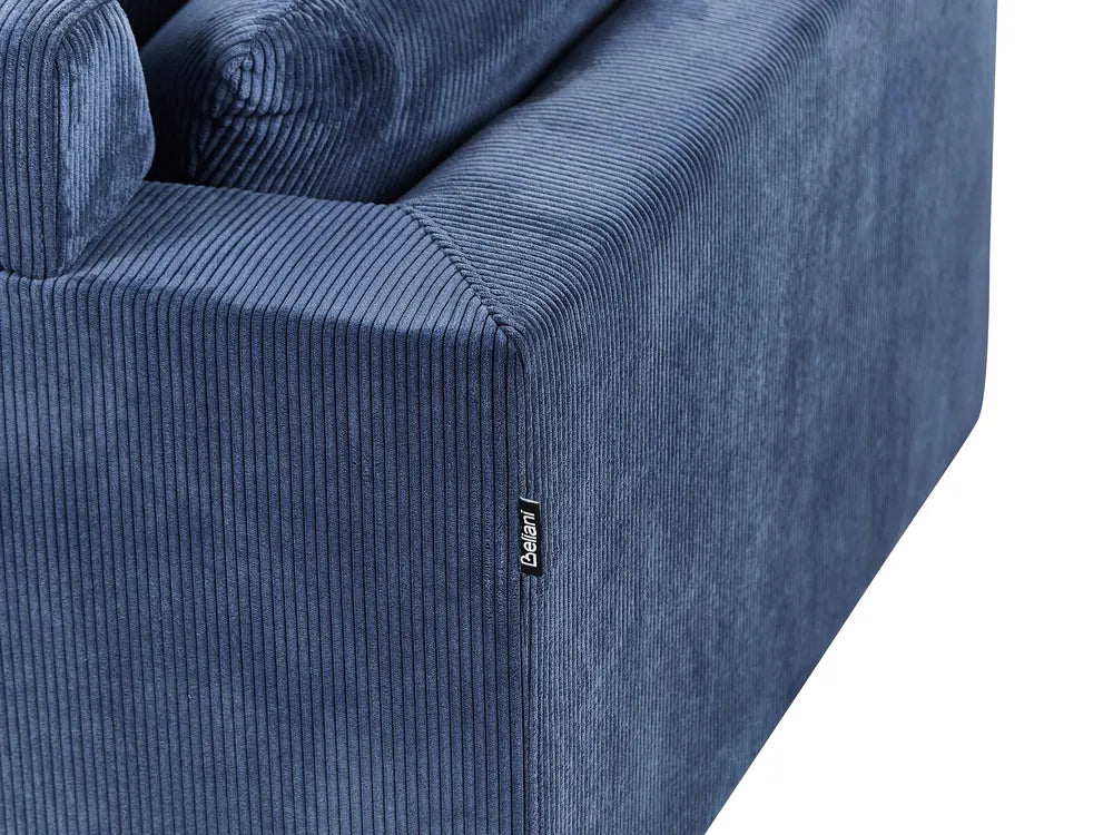 Corner Sofa 4 Seater Corduroy Dark Blue Left Hand Lippa