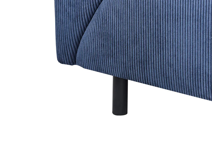 Corner Sofa 4 Seater Corduroy Dark Blue Left Hand Lippa