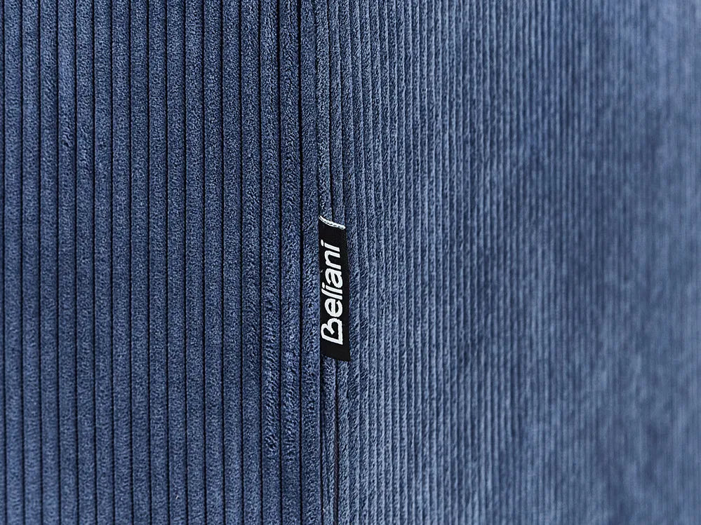 Corner Sofa 4 Seater Corduroy Dark Blue Left Hand Lippa