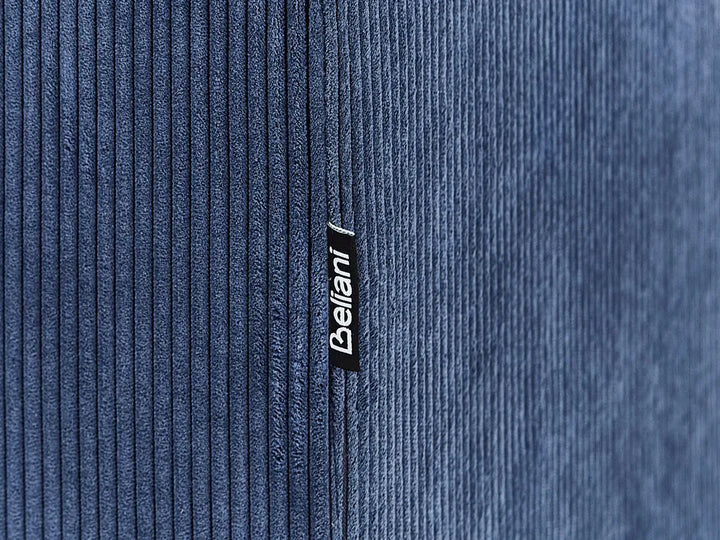 Corner Sofa 4 Seater Corduroy Dark Blue Left Hand Lippa