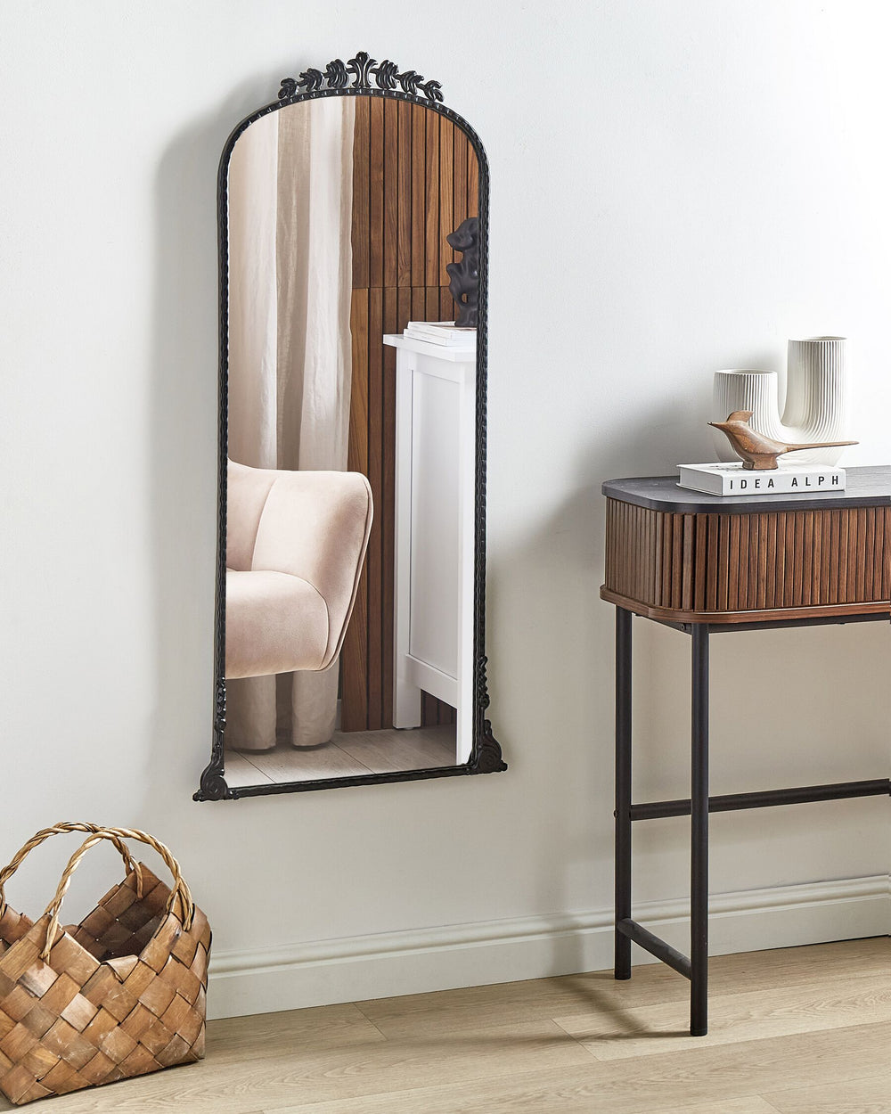 Livry Wall Mirror Metal Black