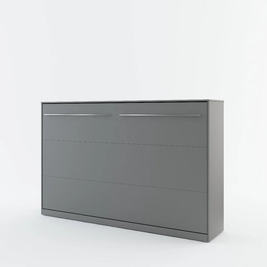 Kizer Horizontal Wall Bed Concept 120cm with Over Bed Unit Grey Matt CP-05