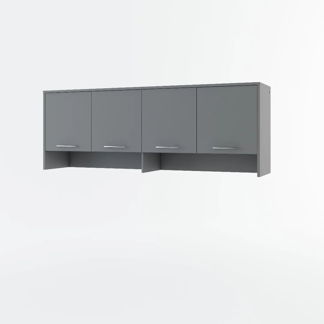 Kizer Horizontal Wall Bed Concept 120cm with Over Bed Unit Grey Matt CP-05