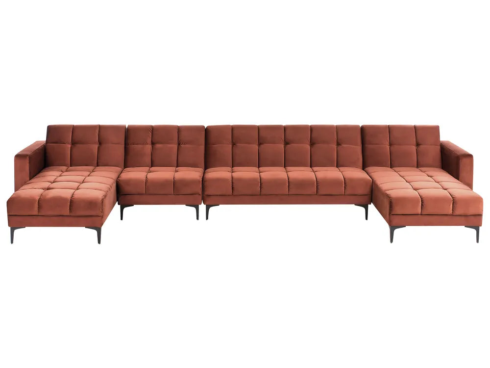 Brown sectional sofa on a white background