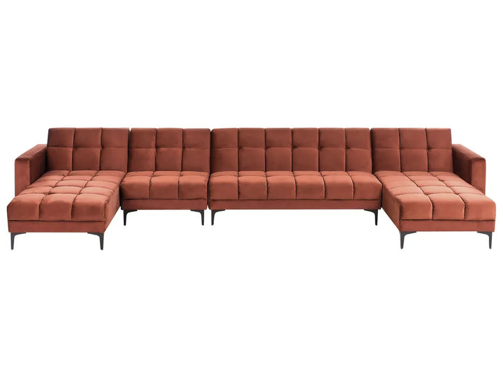 Brown sectional sofa on a white background