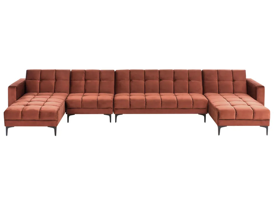 Brown sectional sofa on a white background