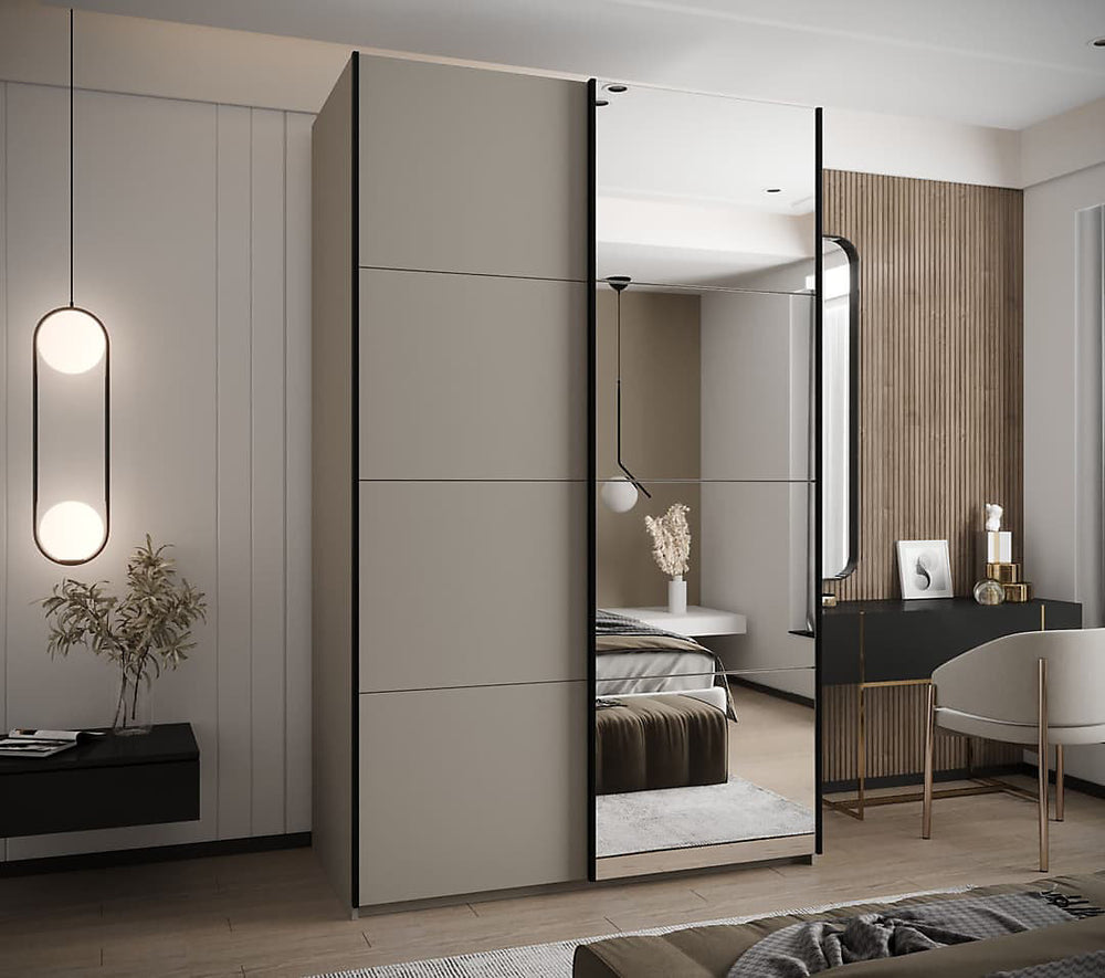 Luxurious Trosa III Sliding Door Wardrobe Cashmere Finish