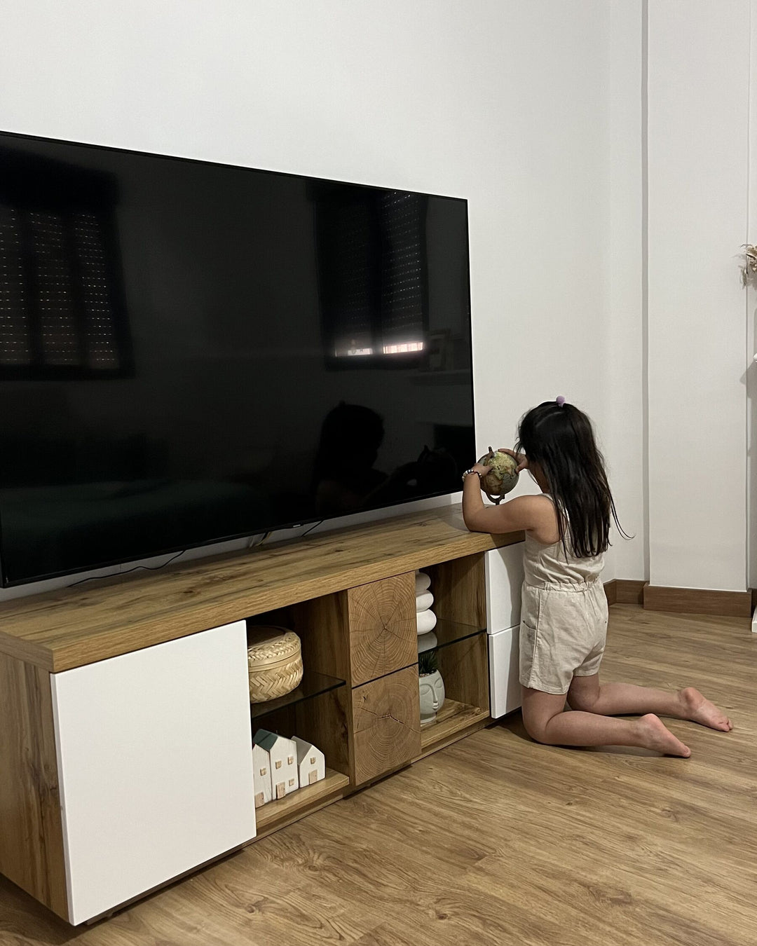 TV Stand Brown/ White Labonte
