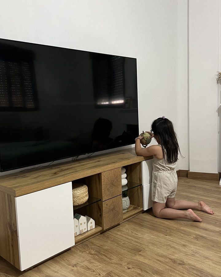 TV Stand Brown/ White Labonte