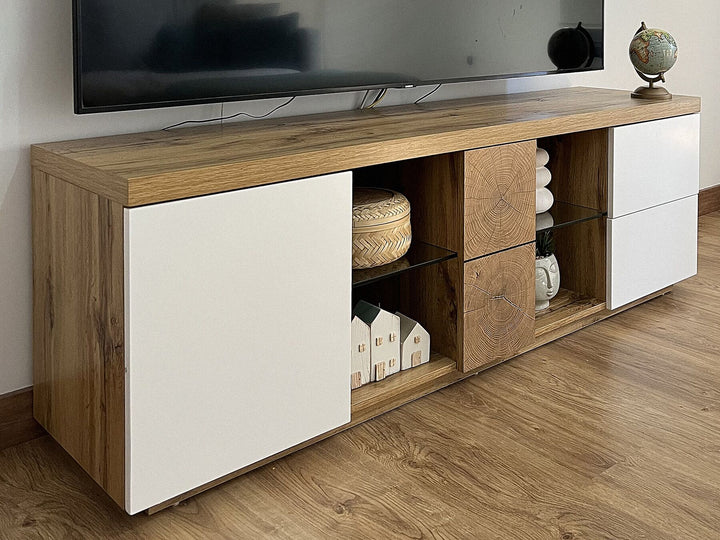 TV Stand Brown/ White Labonte