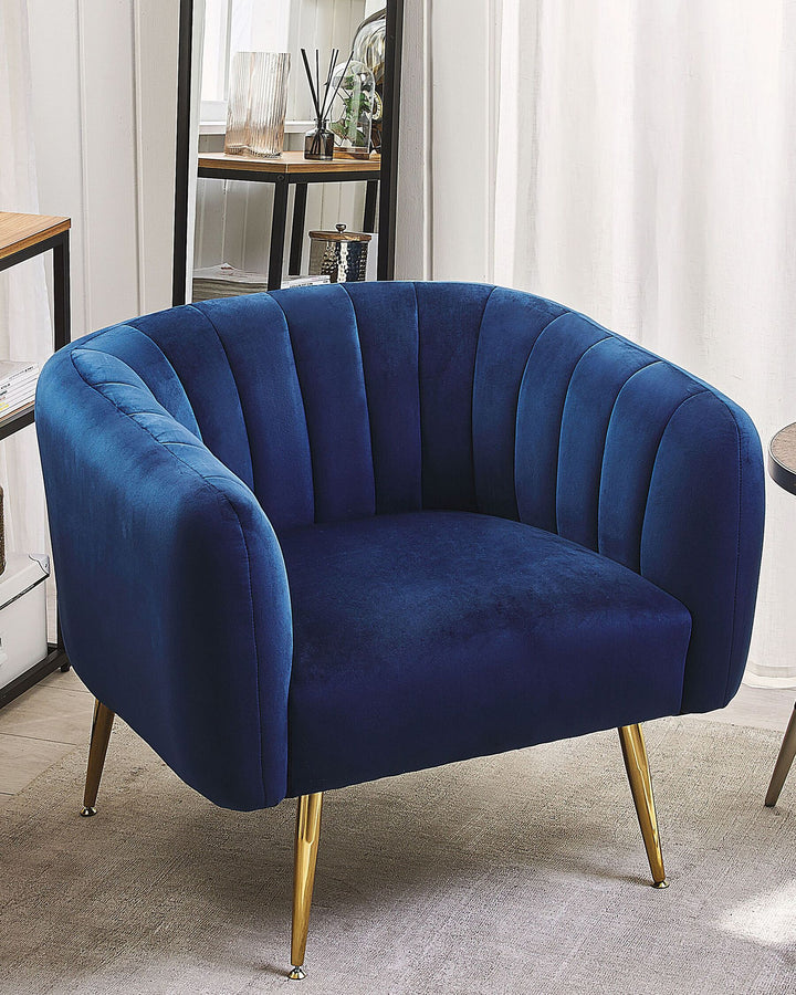 Laconia Armchair Velvet Dark Blue