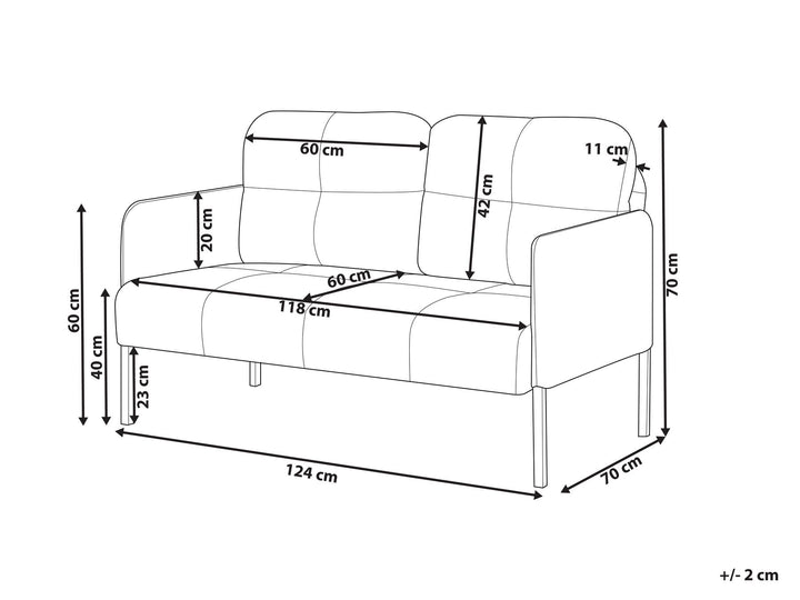 Lahti 2 Seater Fabric Sofa Beige