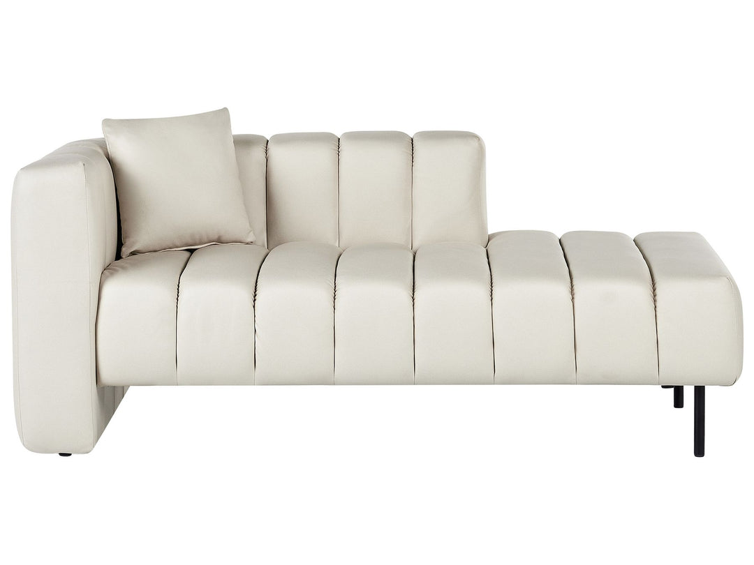 Lannils Left Hand Vegan Faux Leather Chaise Lounge Off-White