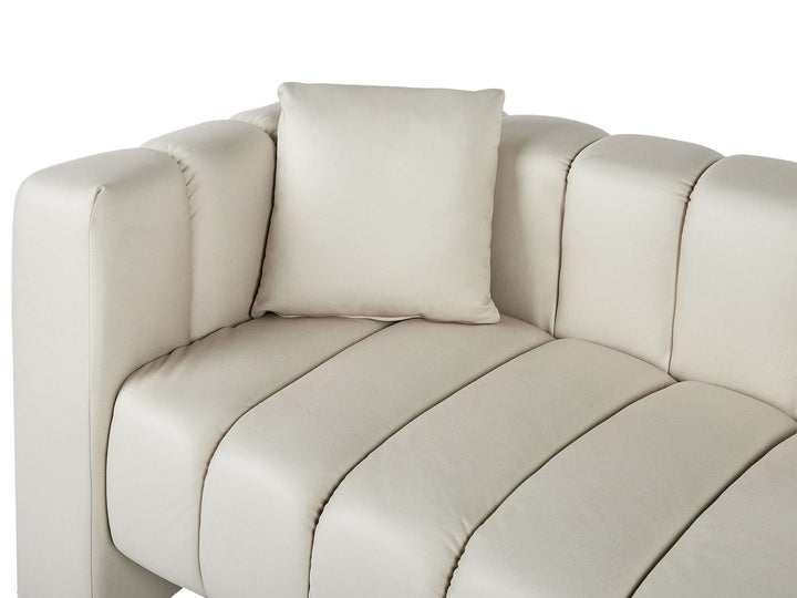 Lannils Left Hand Vegan Faux Leather Chaise Lounge Off-White