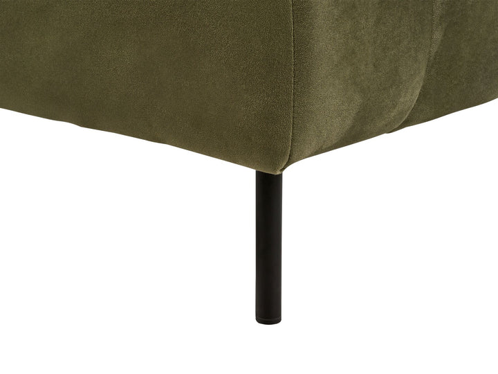 Lannils Left Hand Velvet Chaise Lounge Green