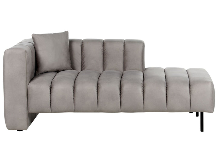 Lannils Left Hand Velvet Chaise Lounge Taupe