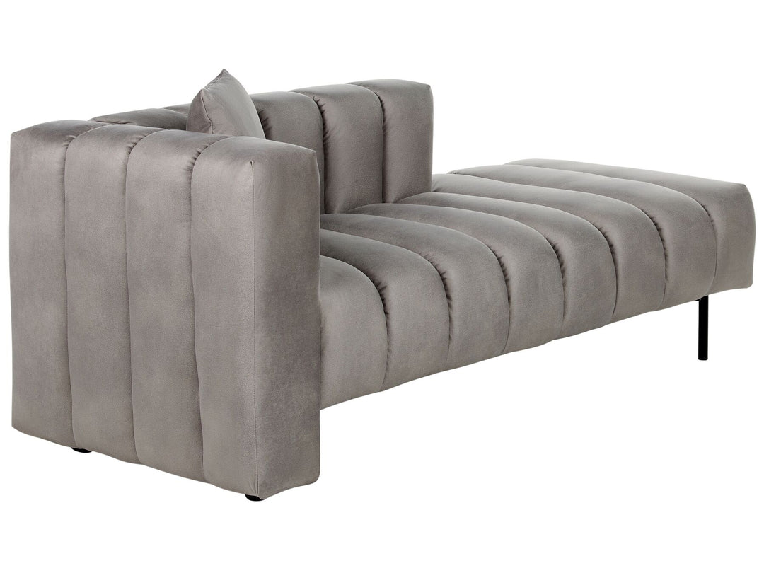 Lannils Left Hand Velvet Chaise Lounge Taupe