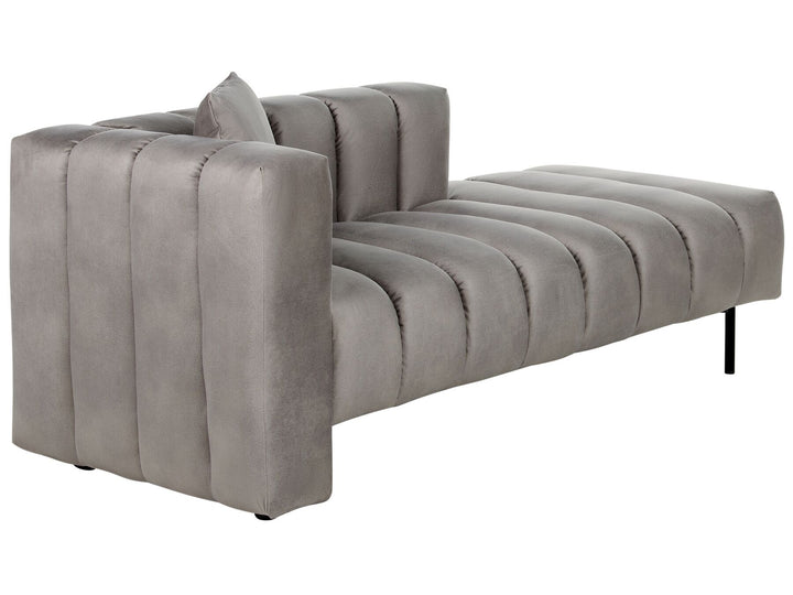 Lannils Left Hand Velvet Chaise Lounge Taupe