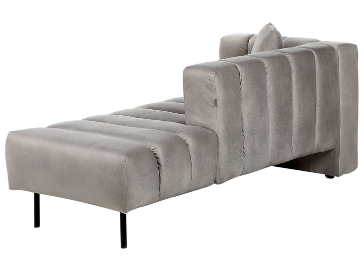 Lannils Left Hand Velvet Chaise Lounge Taupe