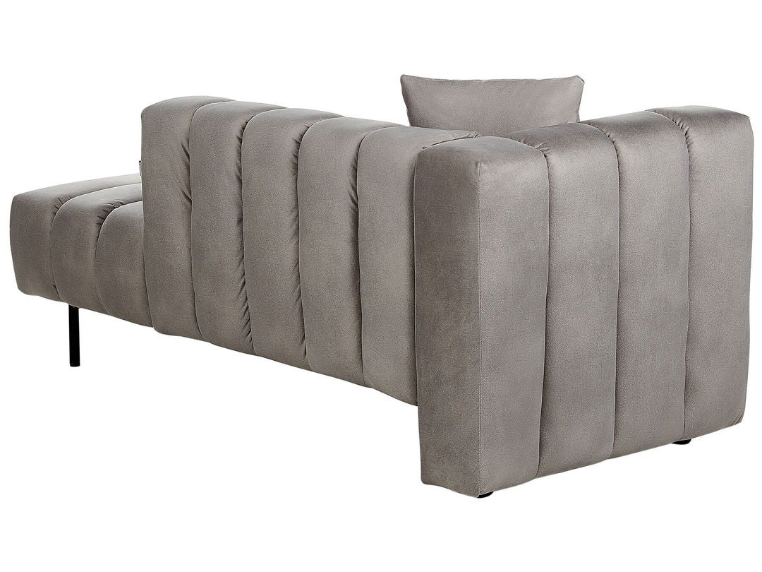 Lannils Left Hand Velvet Chaise Lounge Taupe