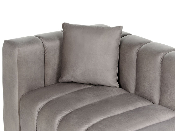 Lannils Left Hand Velvet Chaise Lounge Taupe