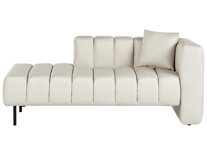 Lannils Right Hand Vegan Faux Leather Chaise Lounge Off-White