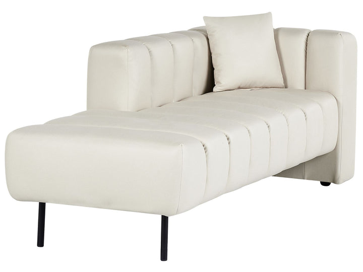 Lannils Right Hand Vegan Faux Leather Chaise Lounge Off-White