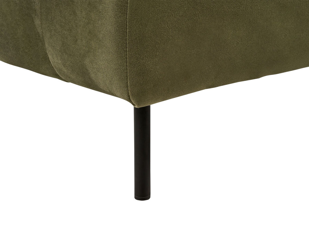 Lannils Right Hand Velvet Chaise Lounge Green