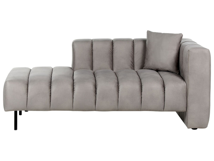 Lannils Right Hand Velvet Chaise Lounge Taupe