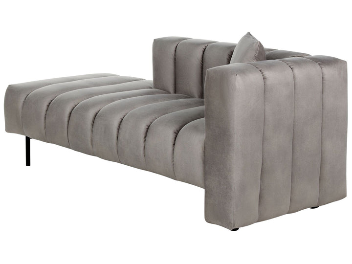 Lannils Right Hand Velvet Chaise Lounge Taupe