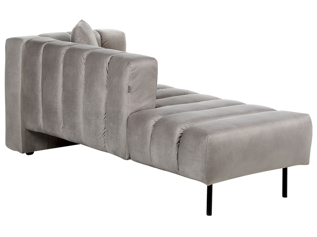 Lannils Right Hand Velvet Chaise Lounge Taupe