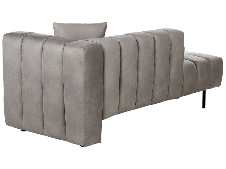 Lannils Right Hand Velvet Chaise Lounge Taupe