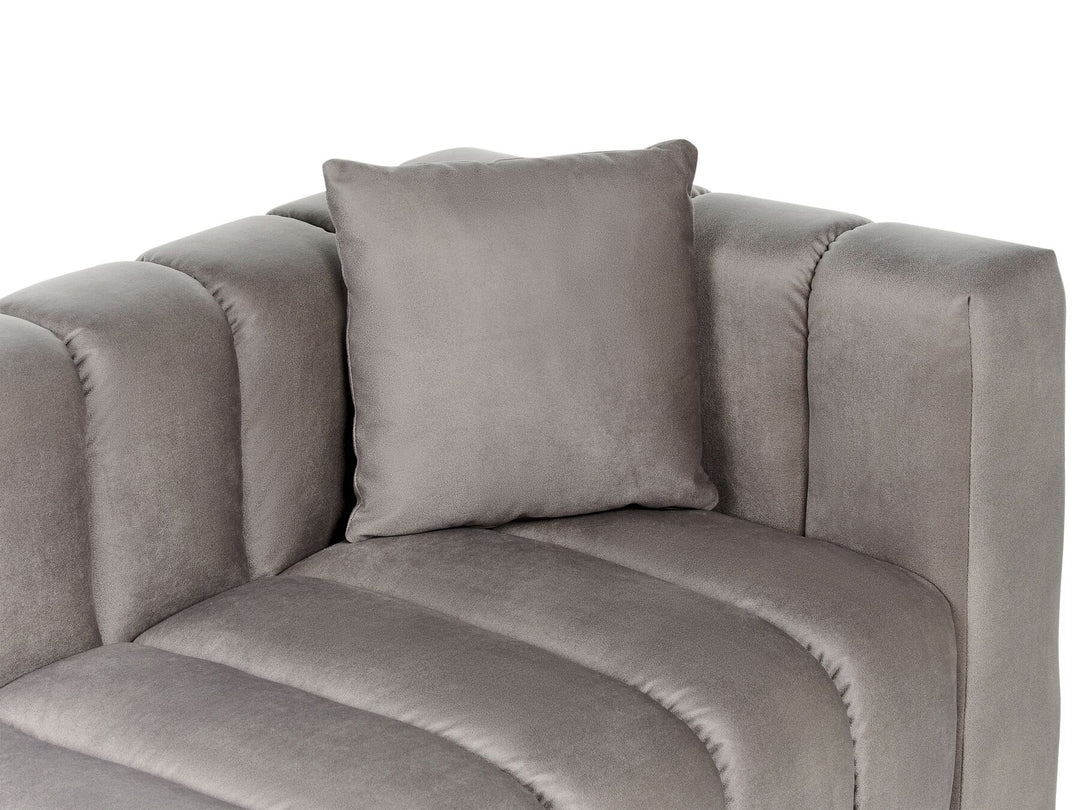 Lannils Right Hand Velvet Chaise Lounge Taupe