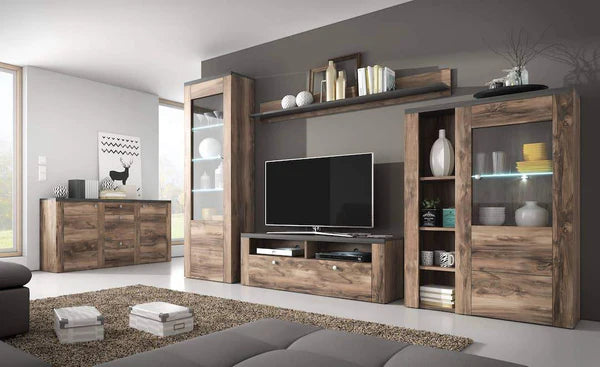 Larona 41 TV Cabinet 140 cm Oak Satin & Touchwood