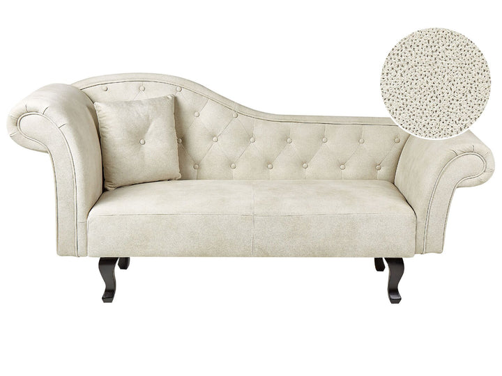 Lattes II Left Hand Velvet Chaise Lounge Light Beige