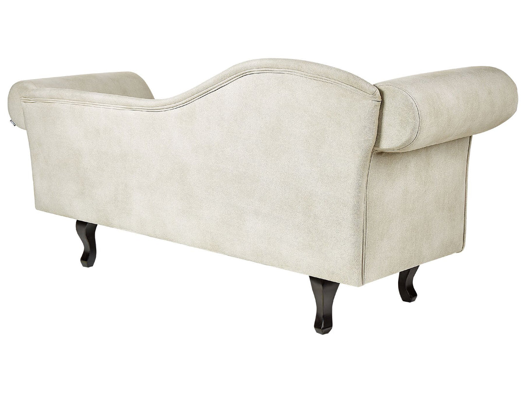 Lattes II Left Hand Velvet Chaise Lounge Light Beige