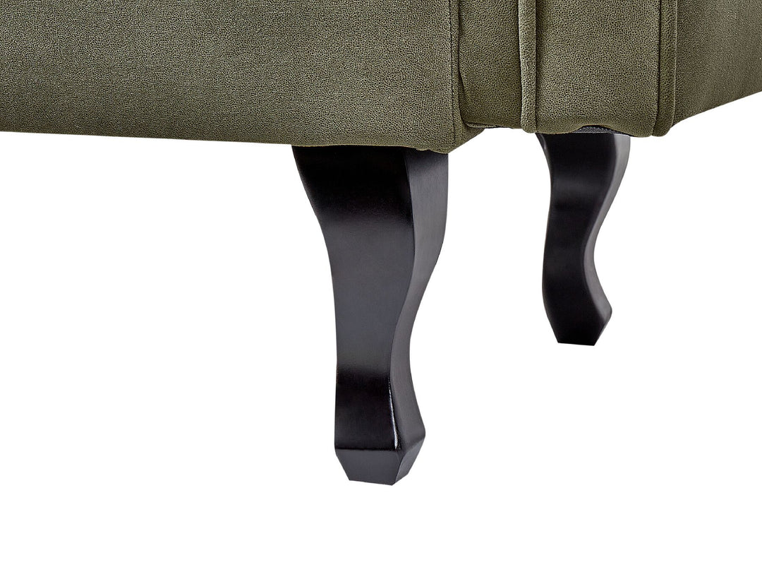 Lattes II Left Hand Velvet Chaise Lounge Olive Green