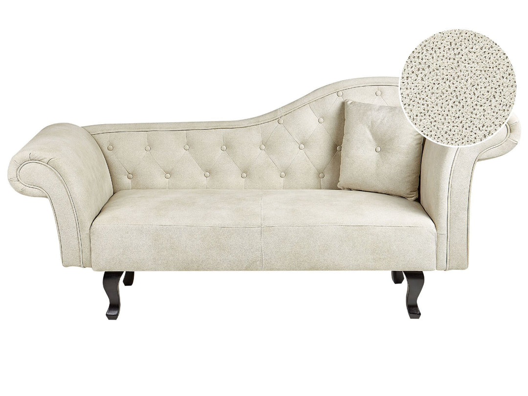 Lattes II Right Hand Velvet Chaise Lounge Light Beige