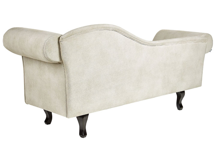 Lattes II Right Hand Velvet Chaise Lounge Light Beige