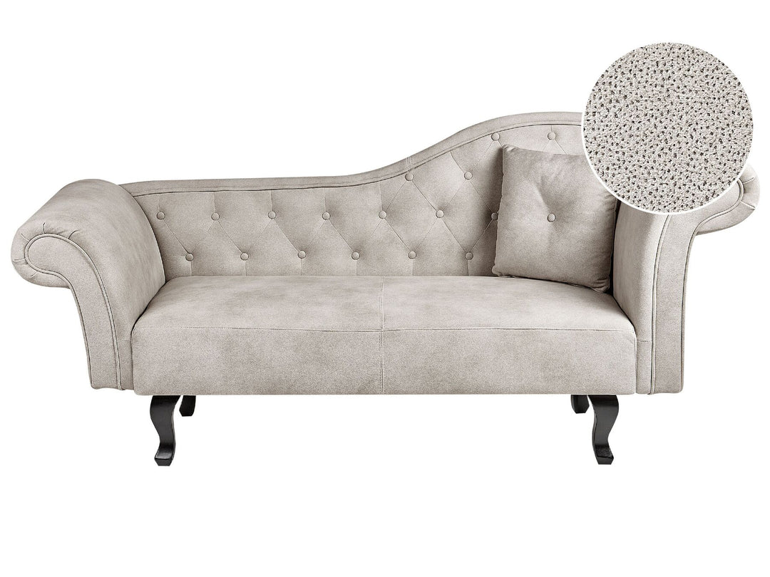 Lattes II Right Hand Velvet Chaise Lounge Taupe