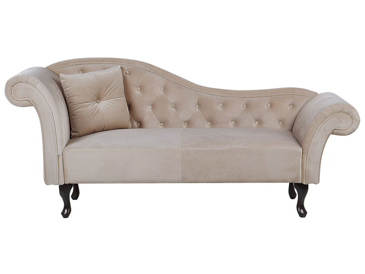 Lattes Left Hand Chaise Lounge Velvet Beige