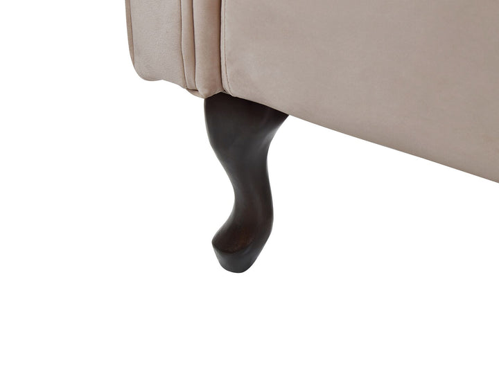 Lattes Left Hand Chaise Lounge Velvet Beige