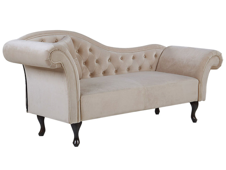 Lattes Left Hand Chaise Lounge Velvet Beige